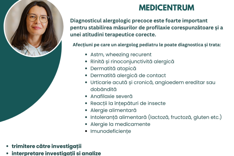 Diagnosticul alergologic precoce este foarte important pentru stabilirea măsurilor de profilaxie corespunzătoare și a unei atitudini terapeutice corecte.