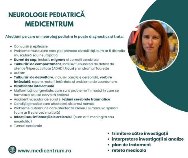 Afecțiuni pe care un neurolog pediatru le poate diagnostica și trata: